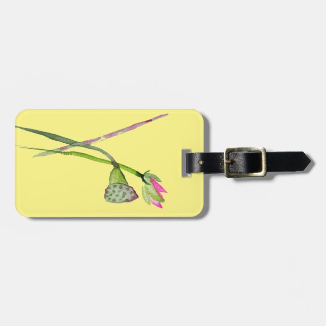 Pink Lotus Zen flower Buddhist Art Luggage Tag (Front Horizontal)