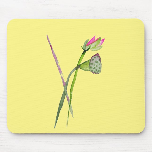 Pink Lotus Zen flower Buddhist Art Mouse Pad (Front)