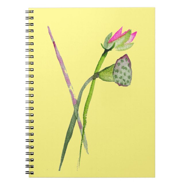 Pink Lotus Zen flower Buddhist art Notebook (Front)