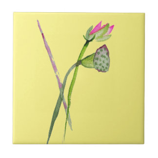 Pink Lotus Zen flower Buddhist Art Tile