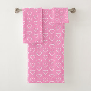Pink Love - Add your favourite colours - Hearts Bath Towel Set