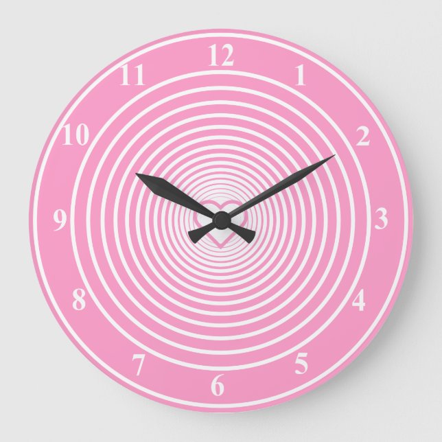 Pink Love - Add your favourite colours Large Clock (Front)