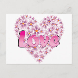 Pink Love and Daisies Postcard