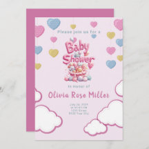 Pink Love Baby Shower Invitation