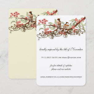 Pink Love Bird Vintage Enclosure Website Cards