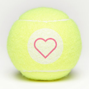 Pink Love  - Choose / add your colors - Heart Tennis Balls