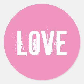 Pink Love Classic Round Sticker