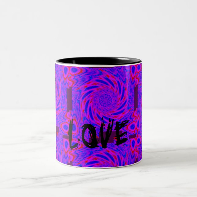 PINK LOVE COLOR BLACK Two-Tone COFFEE MUG (Center)