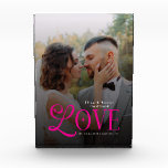 Pink Love Custom Wedding Photo Couples Monogram Block<br><div class="desc">Celebrate your love story with this Modern Pink Love Custom Wedding Photo Couples Monogram Print — a timeless keepsake designed to turn your favourite moment into elegant home décor. Featuring your chosen photo paired with a clean, contemporary monogram, this personalised artwork makes the perfect gift for weddings, engagements, anniversaries, or...</div>