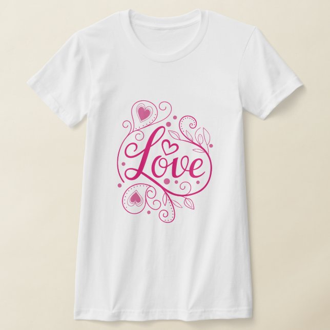 Pink Love Decor Valentines Day Gift T-Shirt (Laydown)