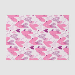 Pink Love Doodle Sketch Pattern Valentine's Day Tissue Paper