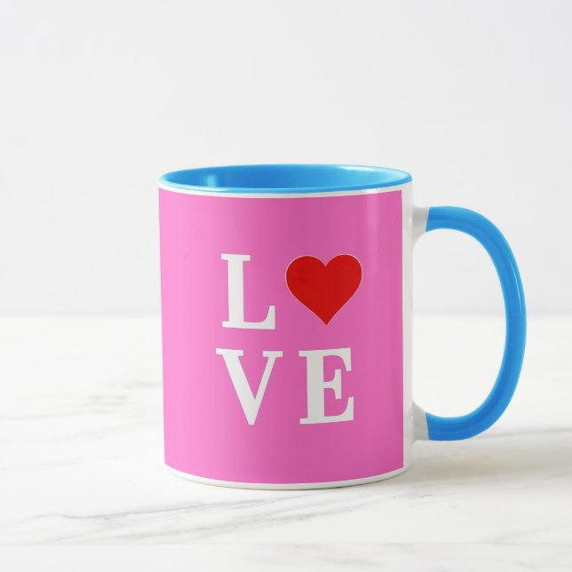 Pink LOVE Elegant Stylish Mug (Right)