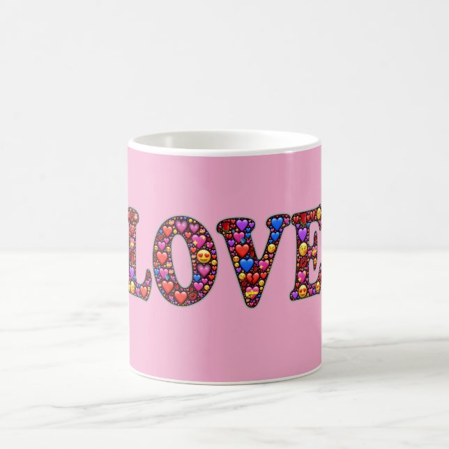 Pink  Love Emoji's Coffee Mug (Center)
