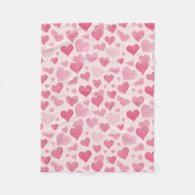 Pink Love Fleece Blanket (Front)
