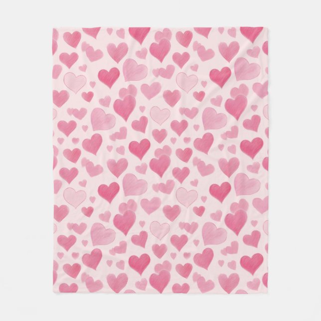 Pink Love Fleece Blanket (Front)