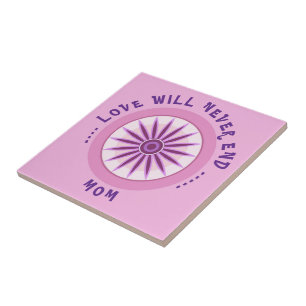 PINK LOVE GIFT FOR MOM , MOTHERS DAY , BIRTHDAY CERAMIC TILE