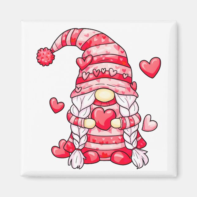 Pink Love Gnome Magnet (Front)