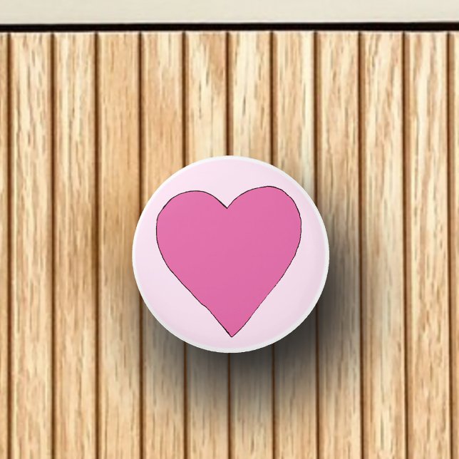 Pink Love Heart  Ceramic Knob (Creator Uploaded)