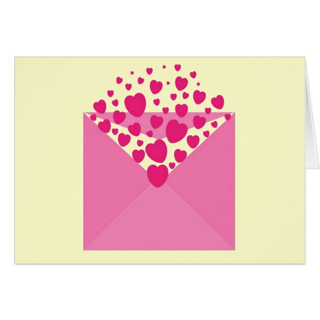 Pink Love Heart Envelope (Front Horizontal)