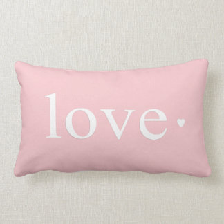 Pink Love Heart Monogram Lumbar Cushion