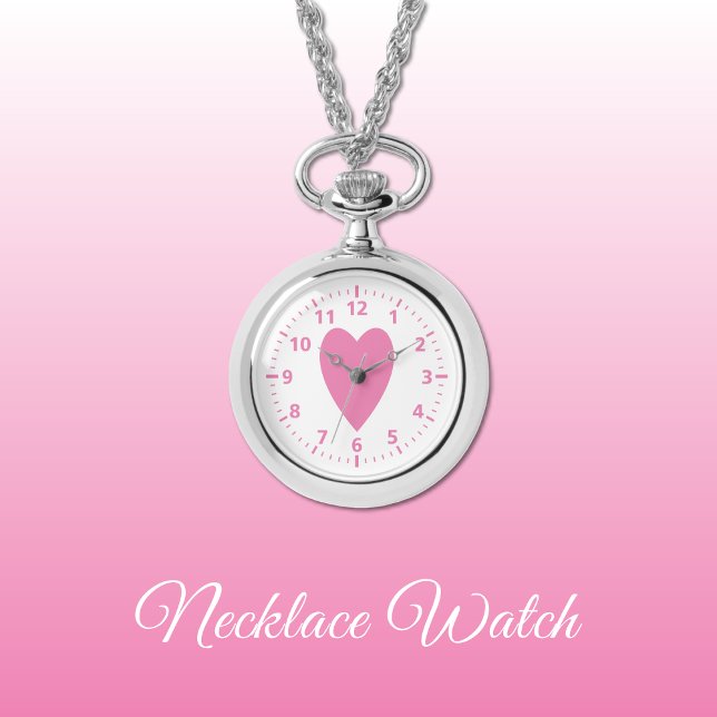 Pink love heart Necklace Watch (Creator Uploaded)