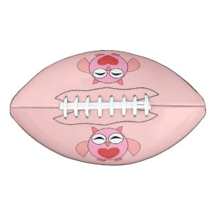 Pink Love Heart Owl Football