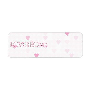 PINK "LOVE HEART"S" RETURN ADDRESS LABELS