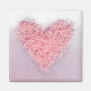 Pink Love Heart Wool Knitting Valentine’s Day Magnet