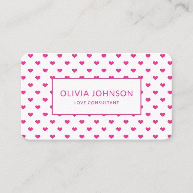 Pink Love Hearts All Professions  Business Card (Front)