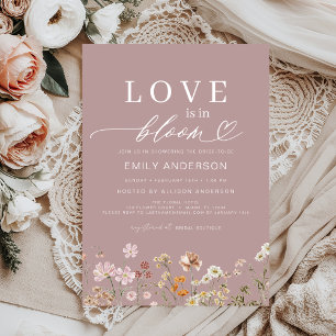 Pink Love is in Bloom Wildflower Bridal Shower Invitation