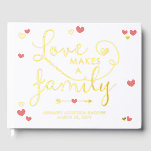 Pink Love Makes A Family Girl Adoption Shower Guest Book