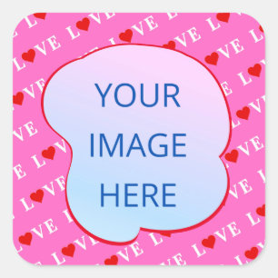 Pink LOVE Modern Chic Square Sticker