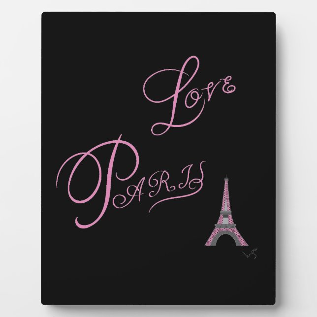 Pink-Love-Paris-Eiffel-Tower-Unique Plaque (Front)