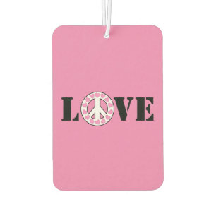Pink Love Peace Hearts Car Air Freshener