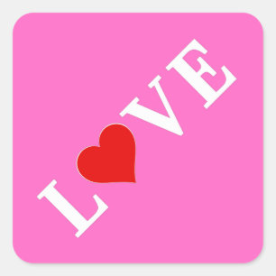 Pink Love Romantic Elegant  Square Sticker