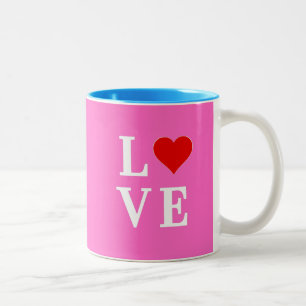 Pink Love Romantic Elegant Two-Tone Coffee Mug