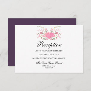 Pink Love   Rustic Wedding  Reception Invitation
