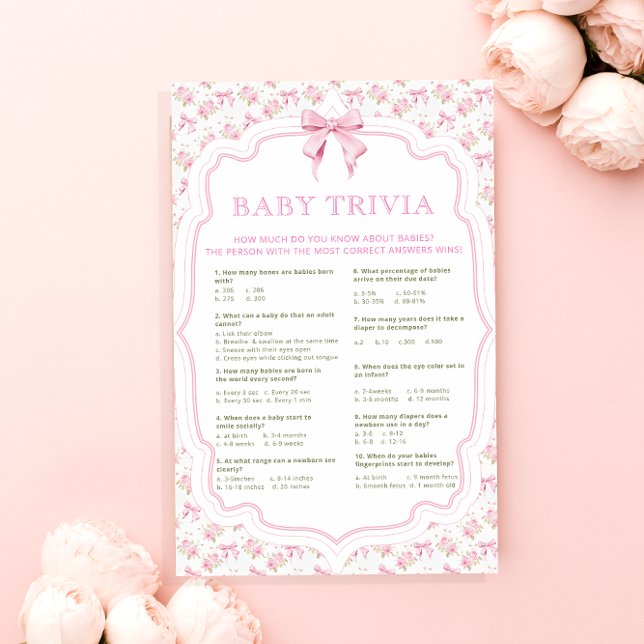 Pink Love Shack Vintage Fancy Baby Trivia Game (Creator Uploaded)