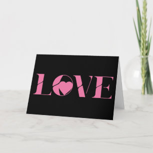 Pink Love Text Valentine's day Card