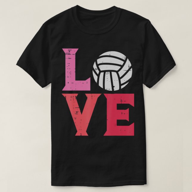 Pink Love Volleyball Cute Sports Coach Player Men  T-Shirt (Design Front)