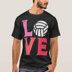 Pink Love Volleyball Cute Sports Coach Player Men T-Shirt