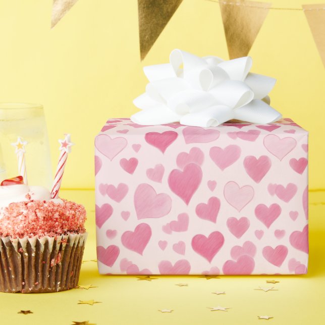 Pink Love Wrapping Paper (Birthday Party)