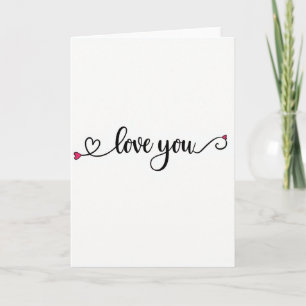 Pink Love You Heart Card