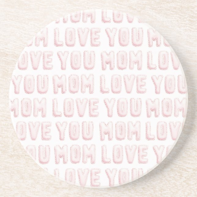 Pink Love You Mum  Coaster (Front)
