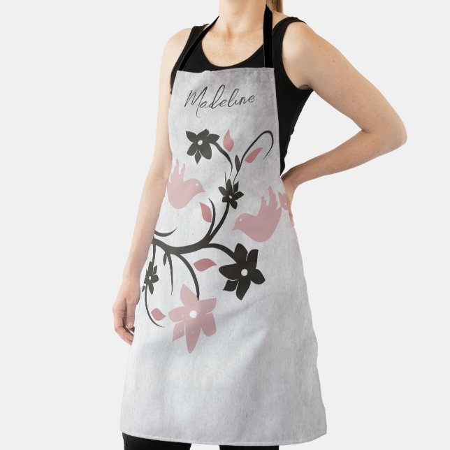 Pink Lovebirds Apron (Insitu)