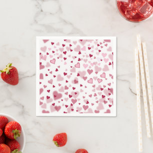  Pink Lovely Hearts Pattern  Napkin