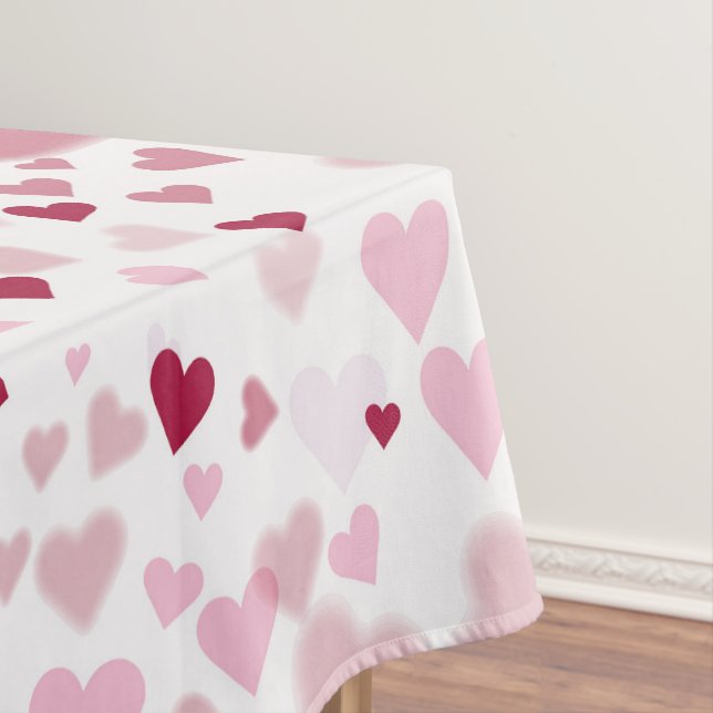  Pink Lovely Hearts Pattern  Tablecloth (In Situ)