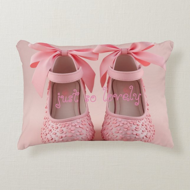 pink lovely shoes  decorative cushion (Front)