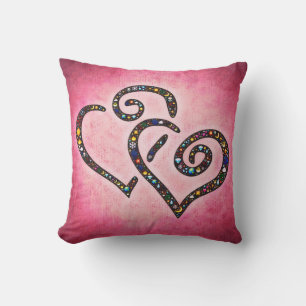 Pink Lovely Twin Heart pillow