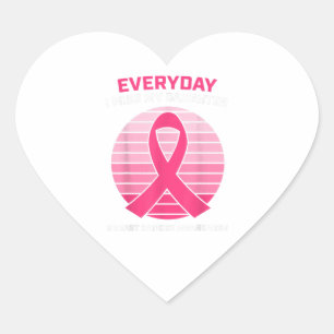 Pink Loving Memory Of My Daughter Breast Cancer Heart Sticker